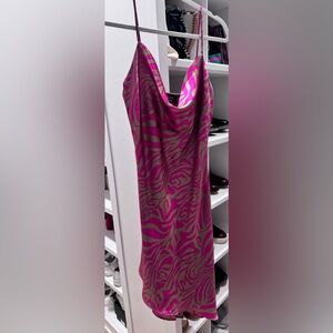 Vici Pink and Tan Midi Dress